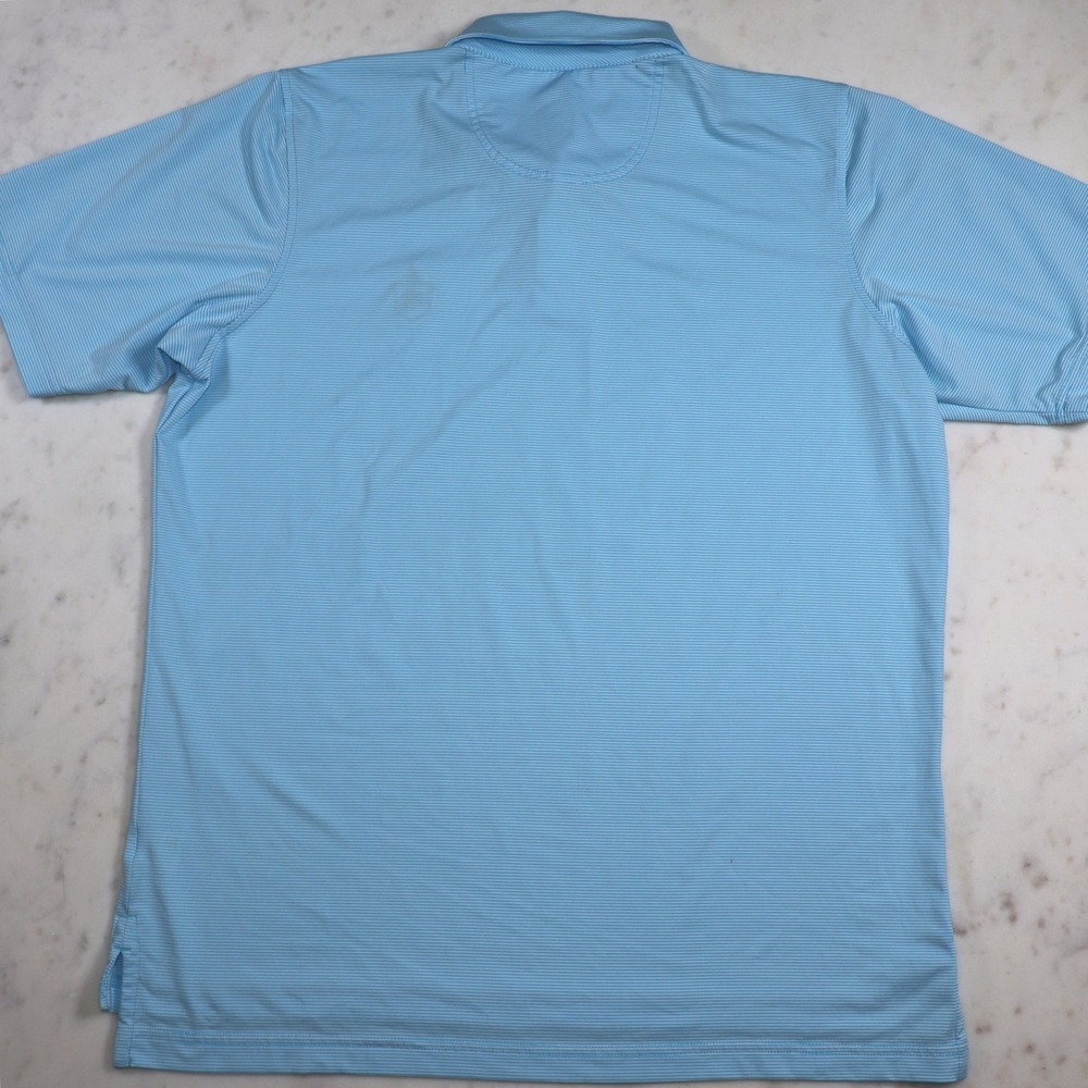 F&G Tech Mens Blue Striped Governors Club North Carolina Golf Polo Shirt L - Picture 8 of 8